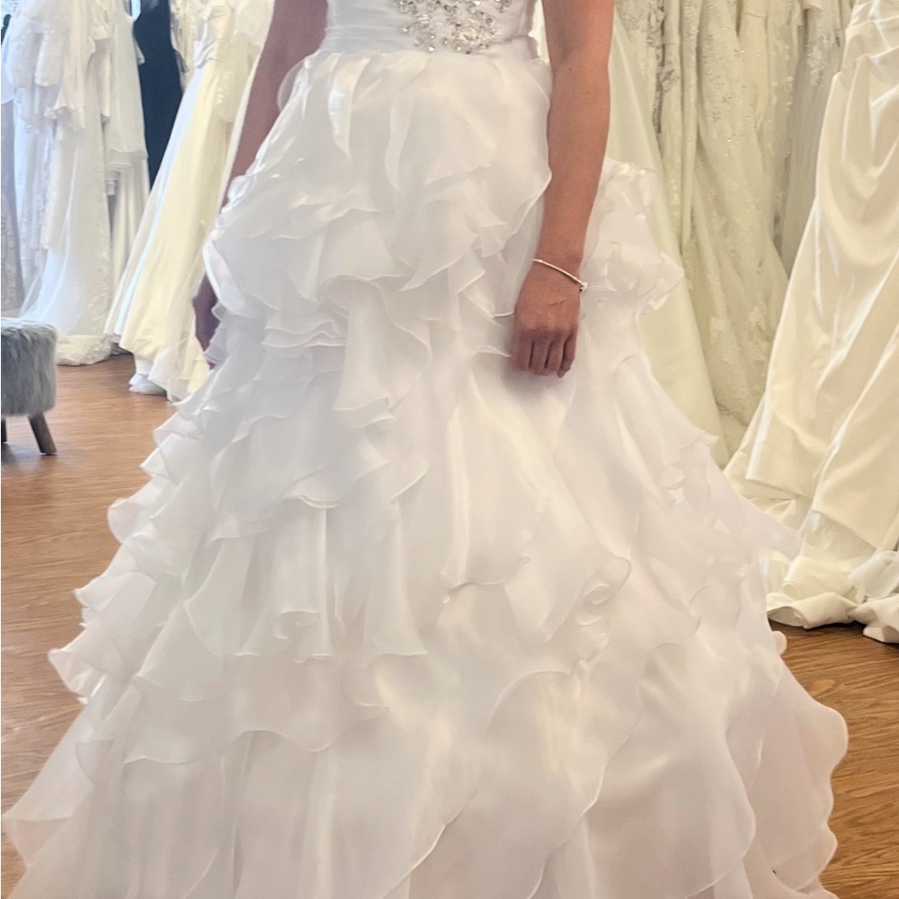 White Ruffled Tiered Wedding Skirt